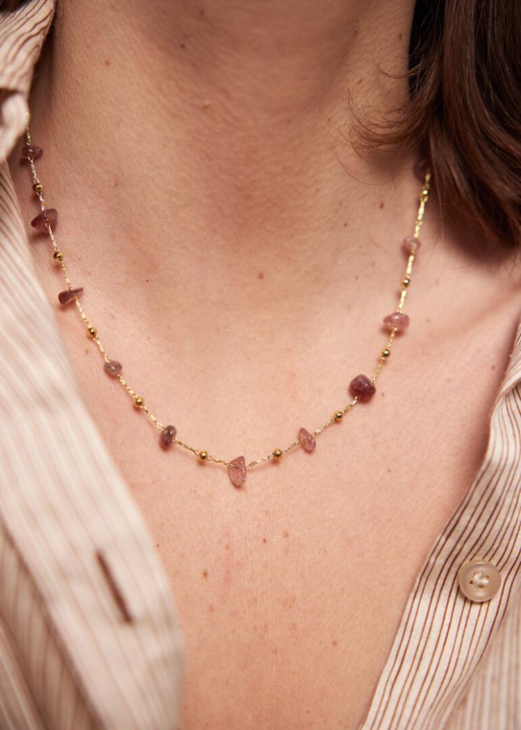 Ellen Beekmans - fijne korte ketting met edelstenen