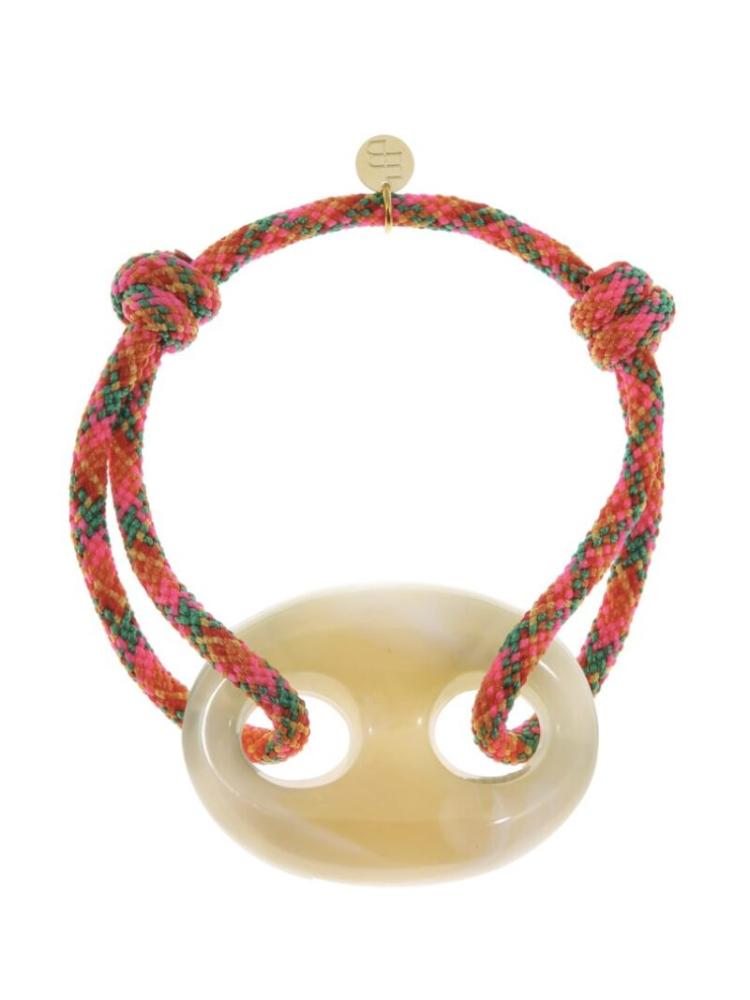 Ellen Beekmans - Armband met XL opengewerkte bedel / multicolor