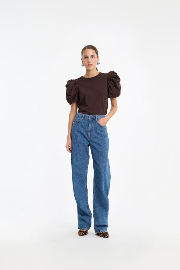 ROTATE - Draped barrel leg jeans