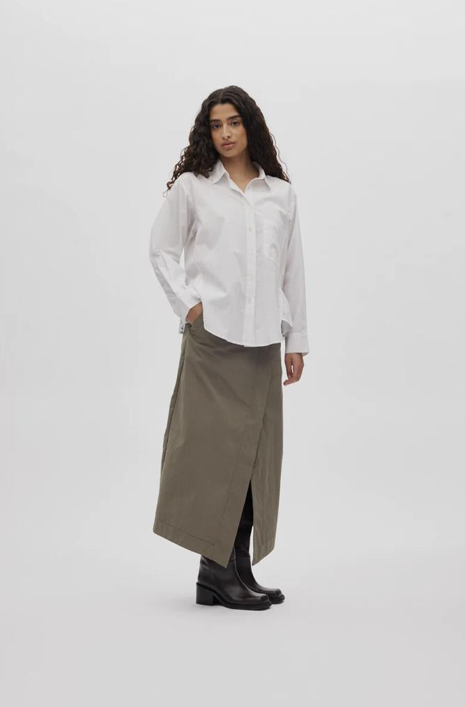 Rabens Saloner - Djana poplin side gather shirt
