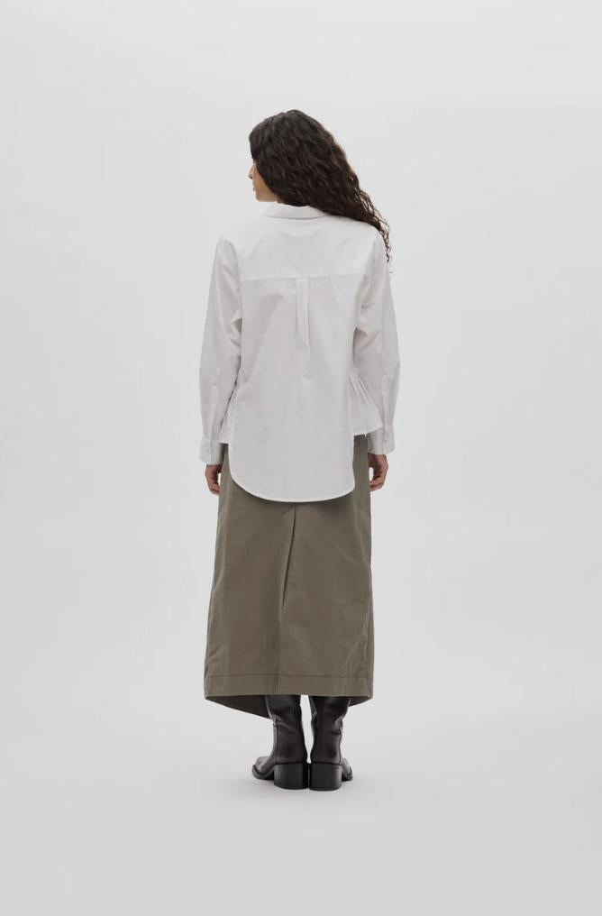 Rabens Saloner - Djana poplin side gather shirt