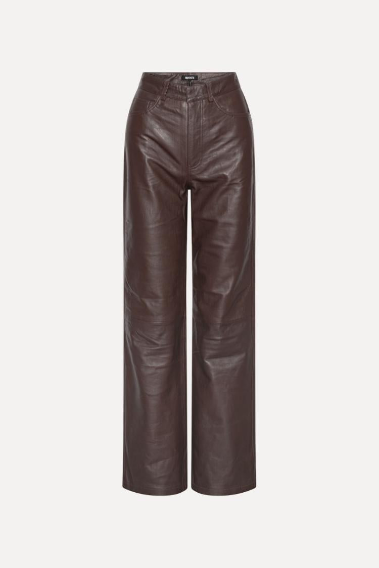 ROTATE - straight leather pant s
