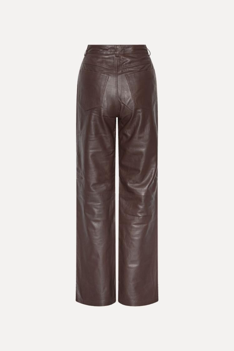ROTATE - straight leather pant s