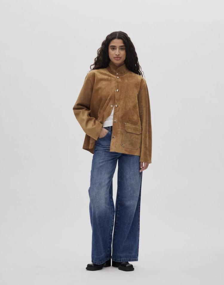 Rabens Saloner - Heavy suede jacket thelma whiskey