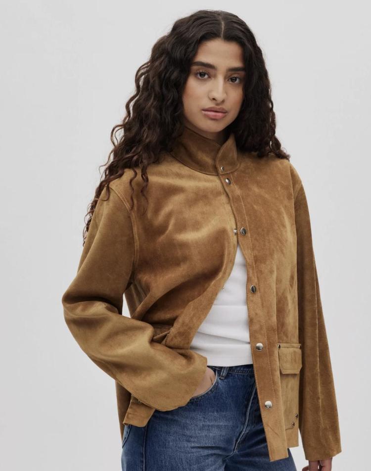 Rabens Saloner - Heavy suede jacket thelma whiskey