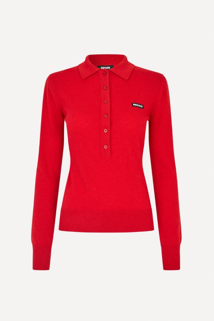 Rotate - Wool longsleeve polo