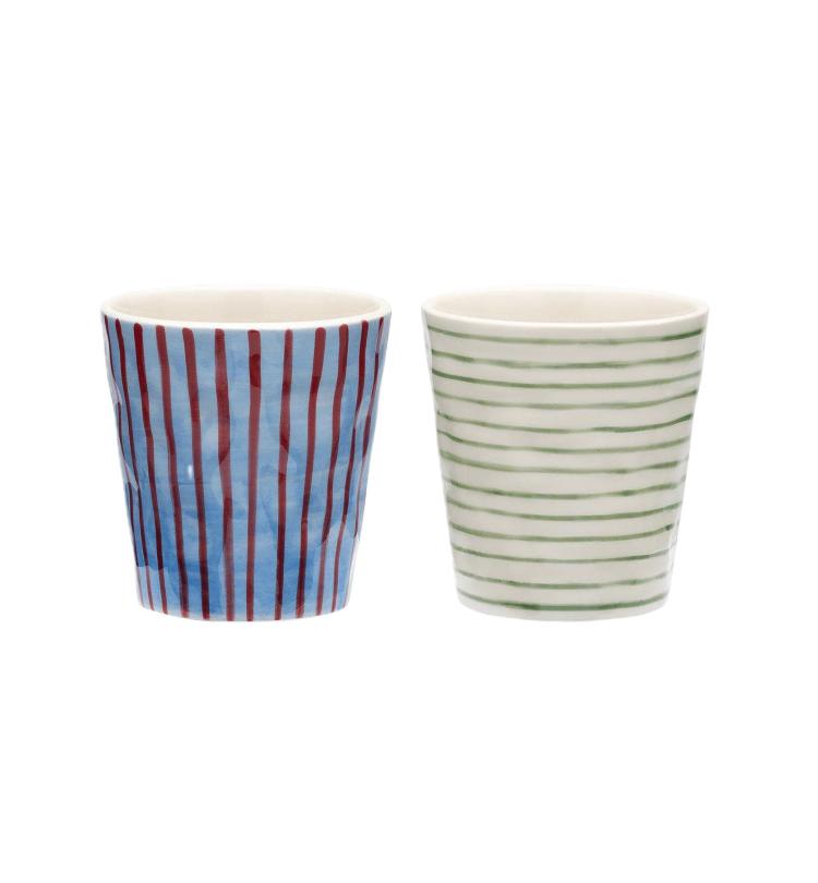 Anna+Nina - Stripe affair coffee cup set of 2