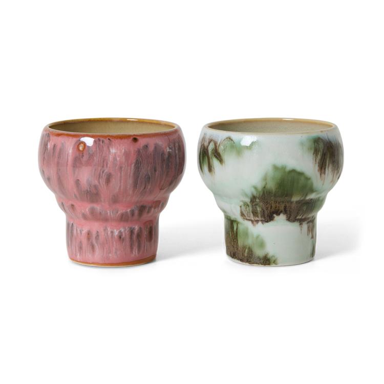 HK Living - 70s ceramics lungo mugs expression