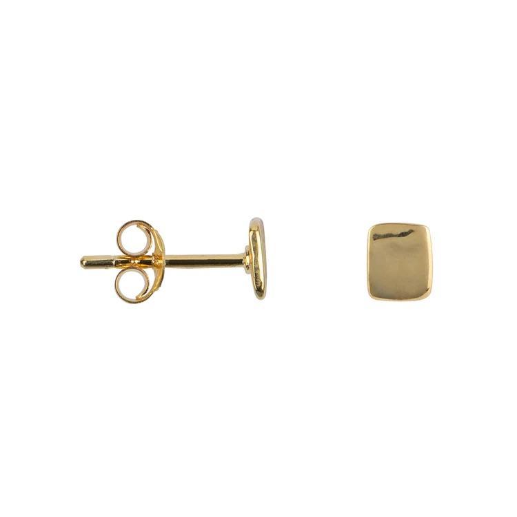 Betty Bogaers - hammered small rectangle stud earring