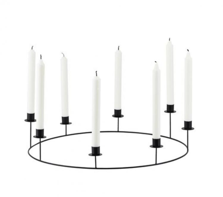 Candle stand ring black 50 cm